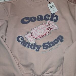Coach Women's Pink Candy Shop Crew Neck Sweater